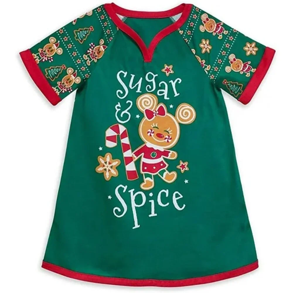 Disney NWT Size 4 Toddler Girls Sugar & Spice Gingerbread Minnie Nightgown PJs - Picture 3 of 4